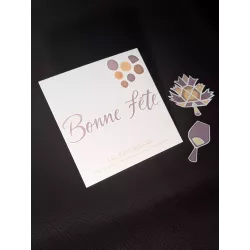 Carte avec message en peinture au vin