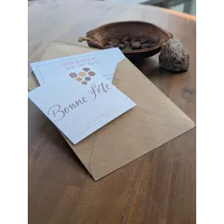 Carte avec message en peinture au vin