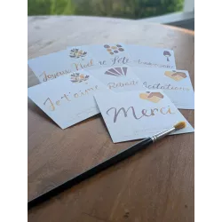 Carte avec message en peinture au vin