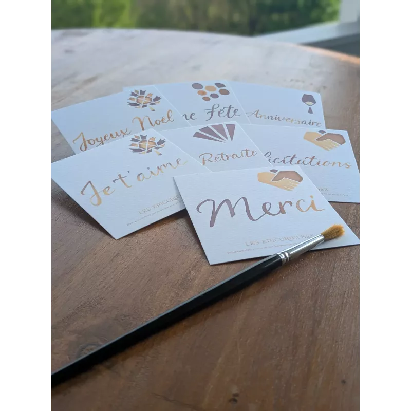 Carte avec message en peinture au vin