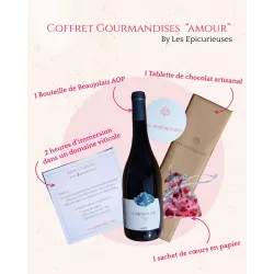 Pack Cadeau Romantique Duo : Vin, Chocolat & Immersion Beaujolais