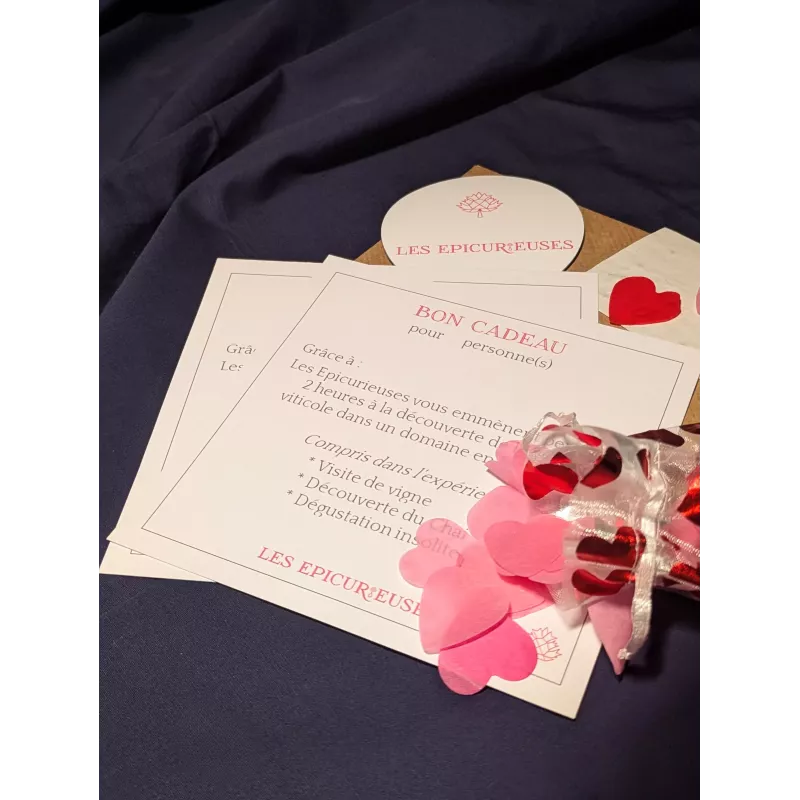 Enveloppe bon cadeau Saint Valentin 2 personnes - Voyage immersif Les Epicurieuses